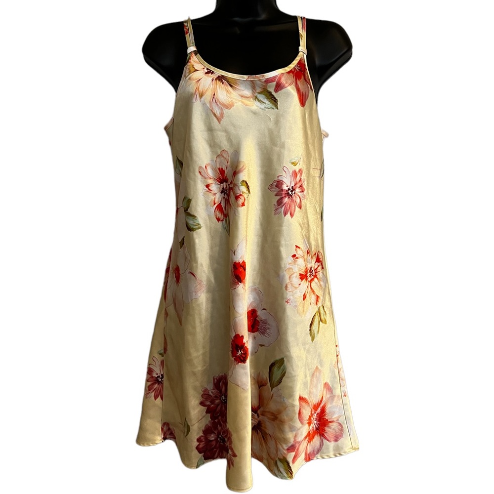 Vintage 90s Halston floral slip dress